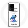 Image de Coque pour Samsung Galaxy S20 Ultra Lilo et Stitch Ohana Citation Blanc