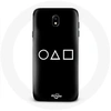 Image de Coque pour Samsung Galaxy J5 2017 Squid Game logo symboles cercle carre triangle Fond Noir