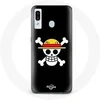 Image de Coque pour Samsung Galaxy A40 One Piece Manga Tete de Mort Fond Noir