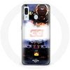 Image de Coque pour Samsung Galaxy A20 Formule 1 Max Verstappen Pilote de F1 noir rouge et jaune
