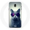 Image de Coque pour Samsung Galaxy S4 Chat avec Lunettes violettes