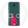 Image de Coque pour Samsung Galaxy S4 Squid Game Soldat Rouge avec Masque Cercle Fond Vert