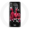 Image de Coque pour Samsung Galaxy A50 Squid Game Affiche masques soldats logo coréen