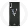 Image de Coque pour Samsung Galaxy A70 Vikings Série Saison 6 logo V Epée Gris Fond Noir