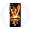 Image de Coque pour Samsung Galaxy S20 Vikings Série Saison 6 logo V Epée de Feu Fond Noir