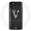 Image de Coque pour Iphone 12 Vikings Série Saison 6 logo V Epée Gris Fond Noir