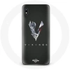 Image de Coque pour Samsung Galaxy A10 Vikings Série Saison 6 logo V Epée Gris Fond Noir