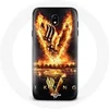 Image de Coque pour Samsung Galaxy J3 2017 Vikings Série Saison 6 logo V Epée de Feu Fond Noir