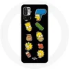 Image de Coque pour Xiaomi Poco M3 Pro Les Simpson autocollants fond noir