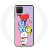 Image de Coque pour Samsung Galaxy A12 BTS Bangtan Sonyeondan BT21 Tata Chimmy Cooky Rj Koya Mang Et Shooky Fond Rose