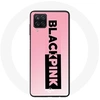 Image de Coque pour Samsung Galaxy A12 Blackpink Groupe de K-pop Logo Noir Rose Fond Rose