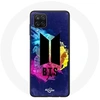 Image de Coque pour Samsung Galaxy A12 Bangtan Sonyeondan BTS Logo Noir Fond Abstrait Bleu Jaune Et Rose