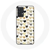 Image de Coque pour Samsung Galaxy A13 4G / A13 4G Lite Fond de texture abstraite coeurs noir jaune et gris