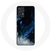 Image de Coque pour Samsung Galaxy A13 4G / A13 4G Lite Nuages de fumée multicolore de bleu gris et noir sur fond noir