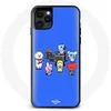 Image de Coque pour Iphone 12 Pro Max BTS BT21 Tata Chimmy Cooky Rj Koya Shooky Et Mang Jouent De la musique Fond Bleu