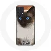 Image de Coque pour Samsung Galaxy A13 4G / A13 4G Lite Siamois Noir et blanc Yeux Bleus