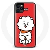 Image de Coque pour Iphone 11 Pro BTS Bangtan Garçons BT21 RJ de Jin Fond Rouge