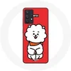 Image de Coque pour Samsung Galaxy A13 5G BTS Bangtan Garçons BT21 RJ de Jin Fond Rouge