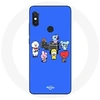Image de Coque pour Xiaomi Redmi Note 5 AI Dual Camera BTS BT21 Tata Chimmy Cooky Rj Koya Shooky Et Mang Jouent De la musique Fond Bleu
