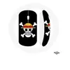 Image de Souris Sans Fil One Piece Manga Tete de Mort Fond Noir ()