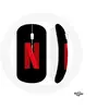 Image de Souris Sans Fil Netflix Logo rouge fond noir ()