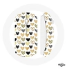 Image de Souris Sans Fil Fond de texture abstraite coeurs noir jaune et gris ()