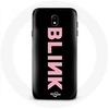 Image de Coque pour Samsung Galaxy J3 2017 Blink Fandom Blackpink Logo Rose Fond Noir