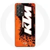 Image de Coque pour Samsung Galaxy A33 5G KTM Logo blanc fond orange