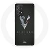 Image de Coque pour Samsung Galaxy A33 5G Vikings Série Saison 6 logo V Epée Gris Fond Noir