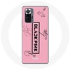 Image de Coque pour Xiaomi Redmi Note 10 Pro Blackpink Signature Members Born Pink Logo Noir Fond Rose