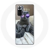 Image de Coque pour Xiaomi Redmi Note 10 Pro Chat avec Lunettes de vue violettes