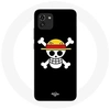 Image de Coque pour Samsung Galaxy A03 One Piece Manga Tete de Mort Fond Noir