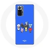 Image de Coque pour Xiaomi Redmi Note 10 Pro BTS BT21 Tata Chimmy Cooky Rj Koya Shooky Et Mang Jouent De la musique Fond Bleu