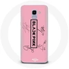Image de Coque pour Samsung Galaxy J6 2018 Blackpink Signature Members Born Pink Logo Noir Fond Rose