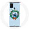 Image de Coque pour Samsung Galaxy A21s Stitch neige joyeux Noël bleu