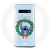 Image de Coque pour Samsung Galaxy S10 Stitch neige joyeux Noël bleu
