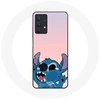 Image de Coque pour samsung galaxy A32 5G Stitch le Nez en l'air fond rose