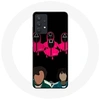 Image de Coque pour Samsung Galaxy A32 5G Squid Game Seong Gi hun et Kang Sae Byeok Masques Triangle carré et Cercle
