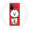 Image de Coque pour Xiaomi Redmi Note 11s 5G BTS Bangtan Garçons BT21 RJ de Jin Fond Rouge