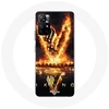 Image de Coque pour Xiaomi Redmi Note 11s 5G Vikings Série Saison 6 logo V Epée de Feu Fond Noir