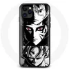 Image de Coque pour Iphone 13 Mini Sangoku Naruto Luffy one piece Dragon Ball Z fond noir et blanc anime manga