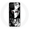 Image de Coque pour Samsung Galaxy A03 Sangoku Naruto Luffy one piece Dragon Ball Z fond noir et blanc anime manga