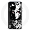 Image de Coque pour Iphone XR Sangoku Naruto Luffy one piece Dragon Ball Z fond noir et blanc anime manga