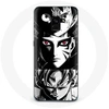 Image de Coque pour Samsung Galaxy A8 Plus Sangoku Naruto Luffy one piece Dragon Ball Z fond noir et blanc anime manga