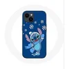 Image de Coque pour Iphone 14 Stitch neige Noël bleu