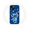 Image de Coque pour Iphone 14 Plus Stitch neige Noël bleu