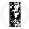 Image de Coque pour Samsung Galaxy A40 Sangoku Naruto Luffy one piece Dragon Ball Z fond noir et blanc anime manga