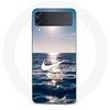 Image de Coque Samsung Galaxy Z Flip3 nike logo blanc mer solei