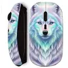 Image de Souris noir Sans Fil Loup blanc reflet violet