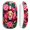 Image de Souris blanc sans Fil Tête de lion avec fleurs et feuilles